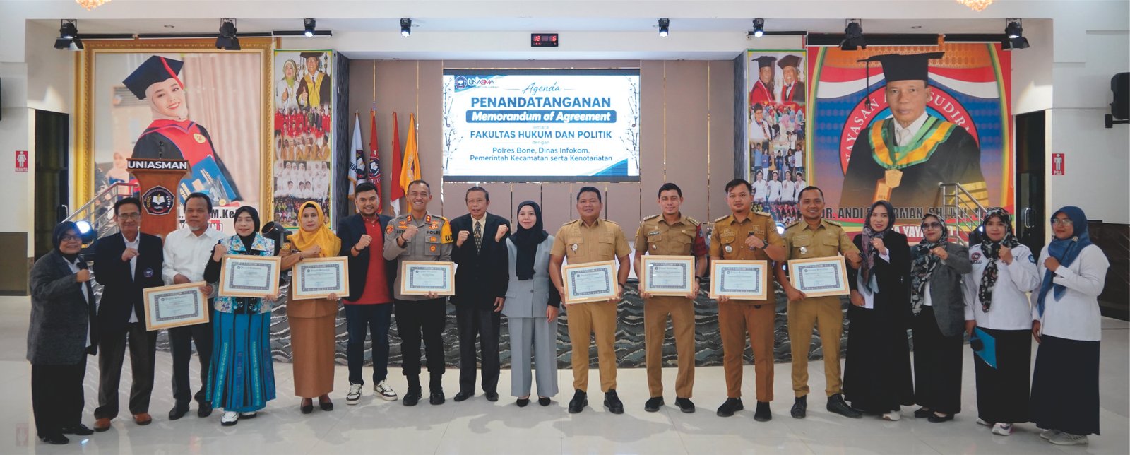 Teken MoU dan MoA dengan KAPOLRES BONE, DISKOMINFO, Pemerintah Kecematan dan Notaris 